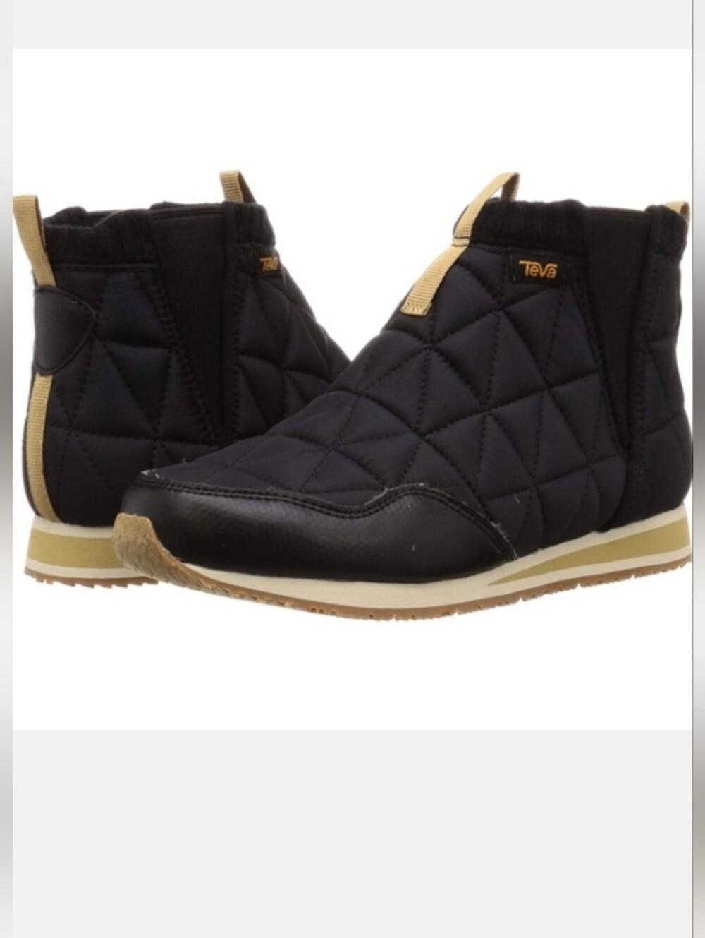 Teva Ember Mid Women's Slip-on Booties Shoes BLACK/TAN US Size 7